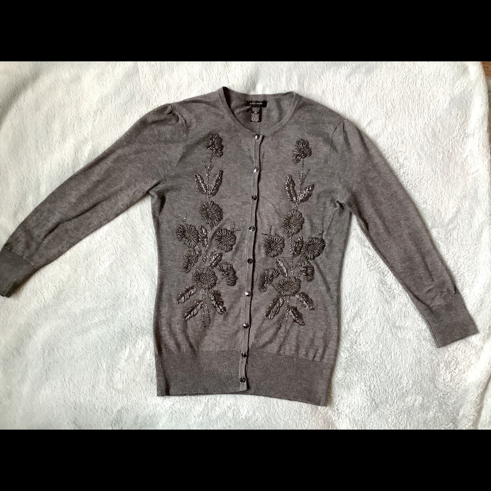 Beaded gray cardigan, size XS